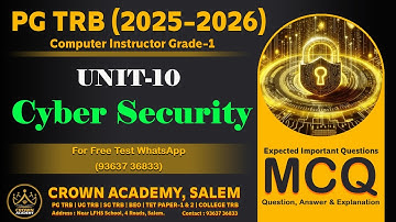 PG TRB 2025-2026 (UNIT-10 : Cyber Security) Important Questions (New Syllabus)