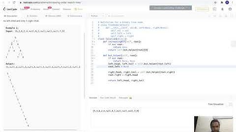 Leetcode-897 : Increasing order search trees (Using recursion + additional variable)