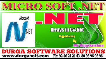 .Net Tutorial || Arrays in C#.Net || Jagged Array by Vijaykrishna