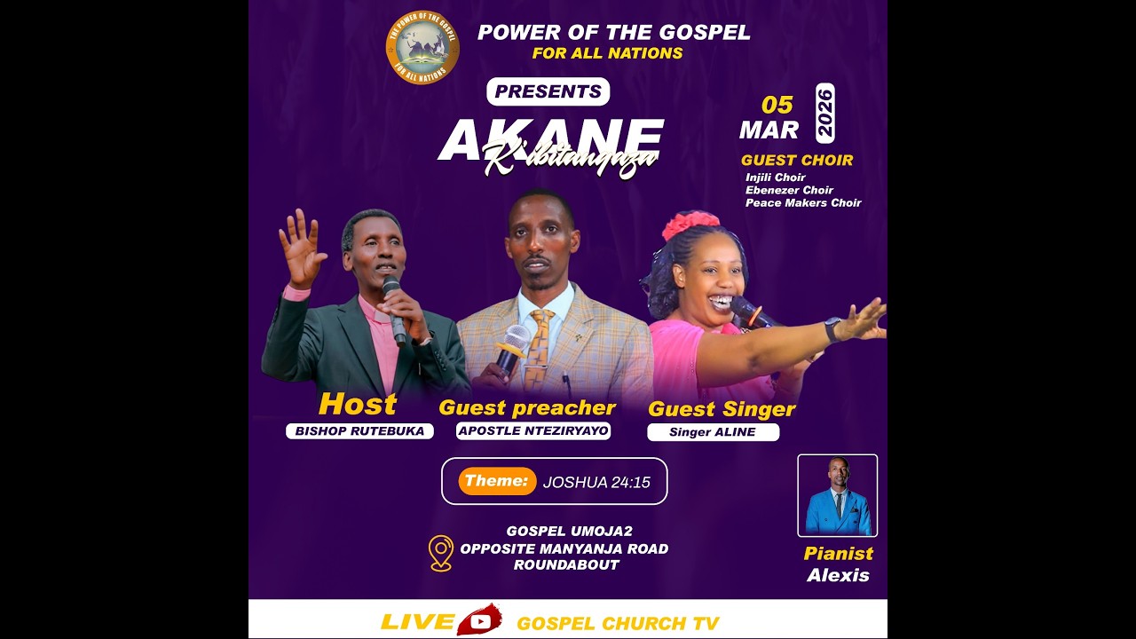LIVE//AKANE HAMWE NA APOSTLE NTEZIRYAYO / SINGER ALINE  //POWER OF THE GOSPEL FOR ALL NATIONS