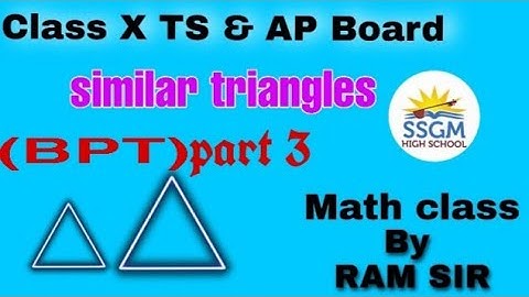 Similar triangles part 3 || 10th class Maths || Telangana and Andhra Pradesh Syllabus ||