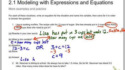 1.3 Modeling with Equations Examples and Practice