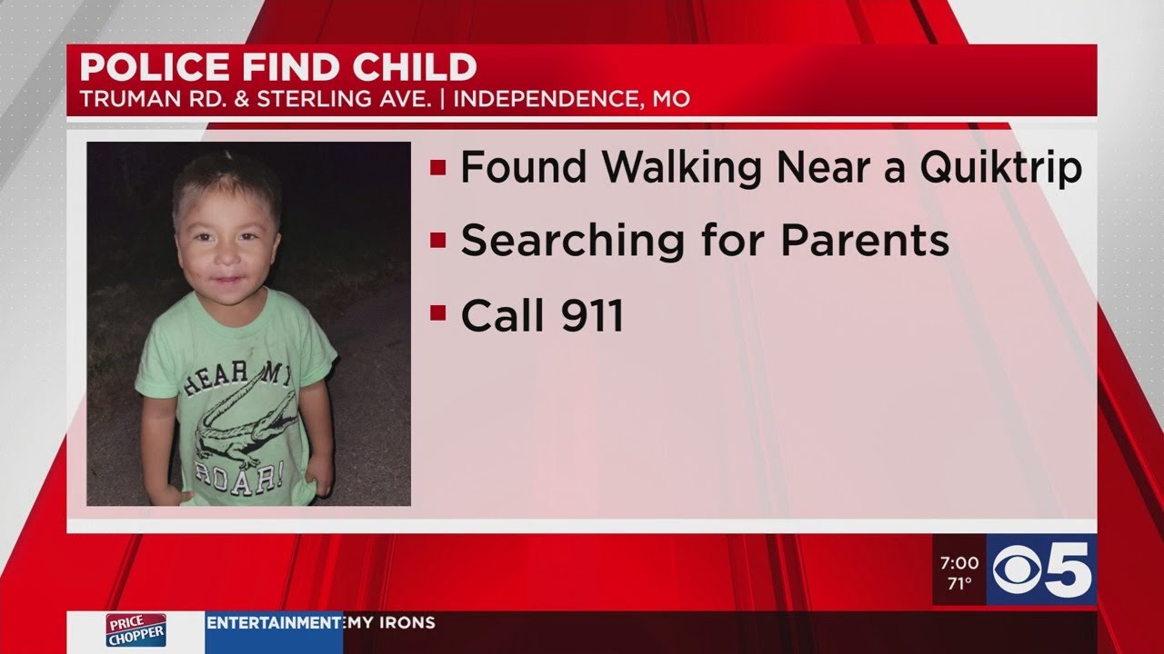 Child found walking alone in Independence, police searching for parents ...