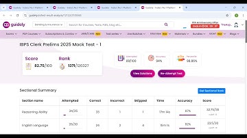IBPS Clerk Prelims Mock Test -1 on guidely#rrb #ibps #sbi