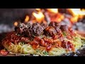 BEST SPAGHETTI AND MEATBALLS! - Ultimate Cooking Outside!