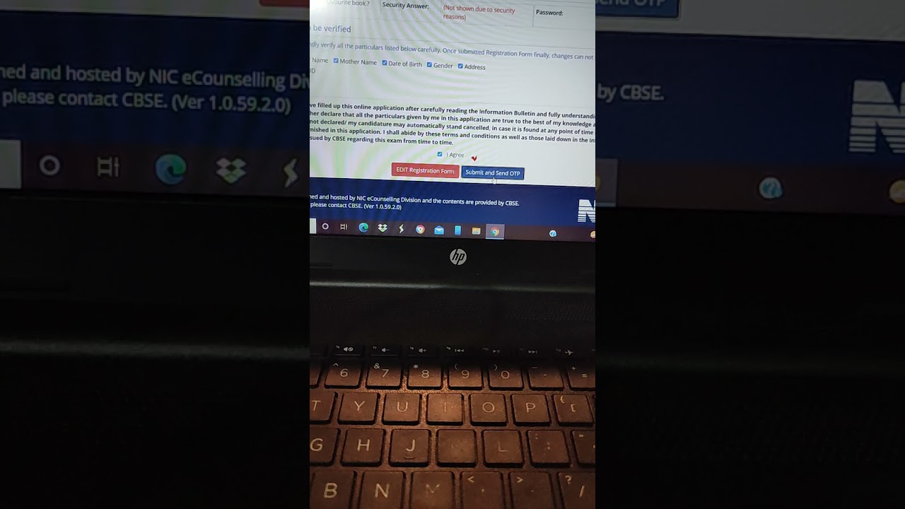 Ctet otp problem.. otp window not working.. ctet form filling