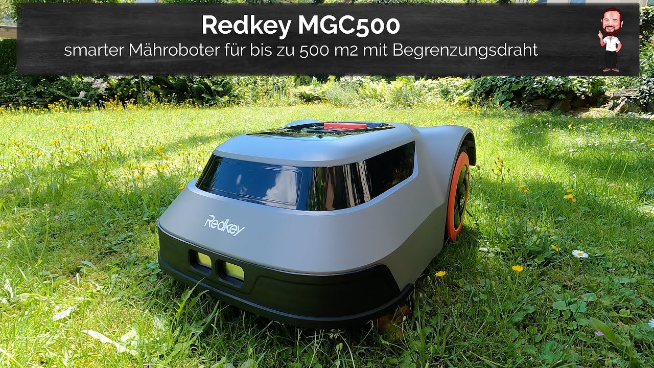 Redkey MGC500 | günstiger smarter Mähroboter / Rasenmäher Roboter mit Begrenzungsdraht | bis 500 m2