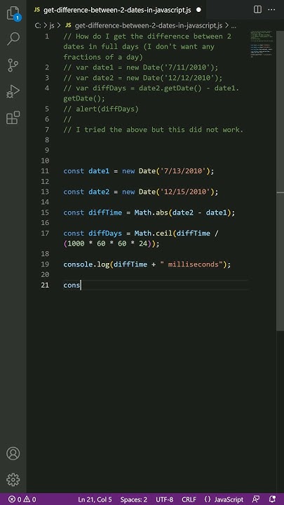 Get difference between 2 dates in JavaScript? - YouTube