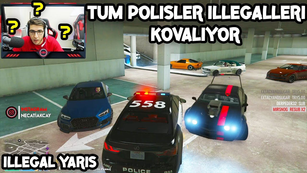 TÜM POLİSLER İLLEGALLERİ KOVALIYOR | İLLEGLAL YARIŞ | EDRP GTA V EFSANE KOVALAMACA