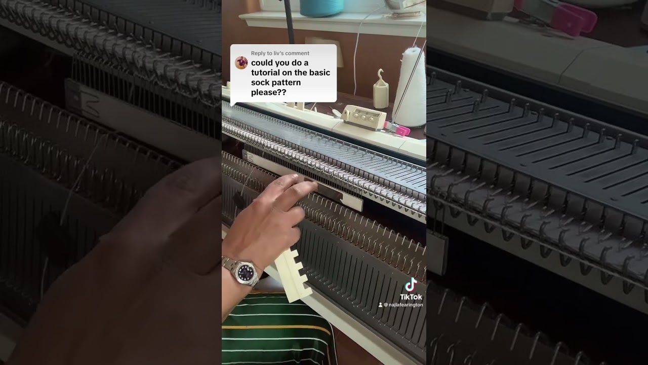 Circular sock on a flatbed knitting machine #machineknitting