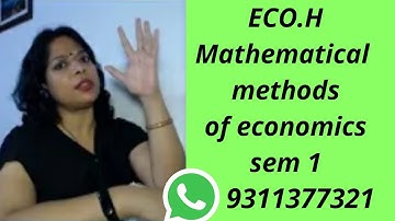 ECO H MME 1 CH 3 QUADRATIC OPTIMISATION  CLASS 1