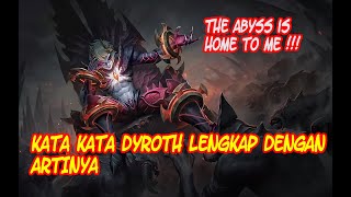 Kata kata Hero Dyrrot lengkap dengan artinya - Mobile Legend Indonesia