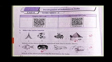 social 8th std work sheet 6/ bridge course.Development of Industries in India /samacheer