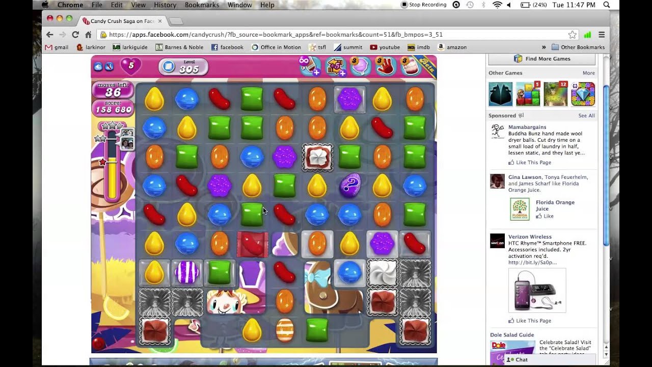 Candy Crush Saga level 305 - YouTube