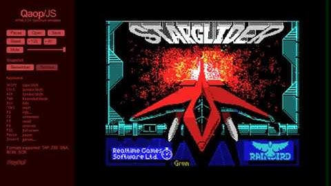 Starglider - ZX Spectrum Sinclair - emulador Qaop JS
