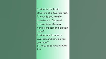 Cypress basic interview questions #jstestingacademy #education #joshifranklin