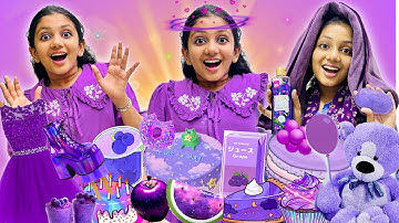 Using Only *PURPLE* Things for 24 hours Challenge!! *I purple you*💜