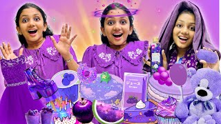 Using Only *PURPLE* Things for 24 hours Challenge!! *I purple you*