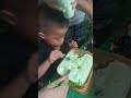 Lukas eating ice cream