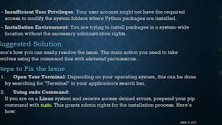 Resolving the ERROR: Could not install packages due to an EnvironmentError with pip