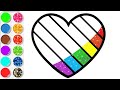 Coloriage Coeur Brillant Apprendre les couleurs & Planète coloriage