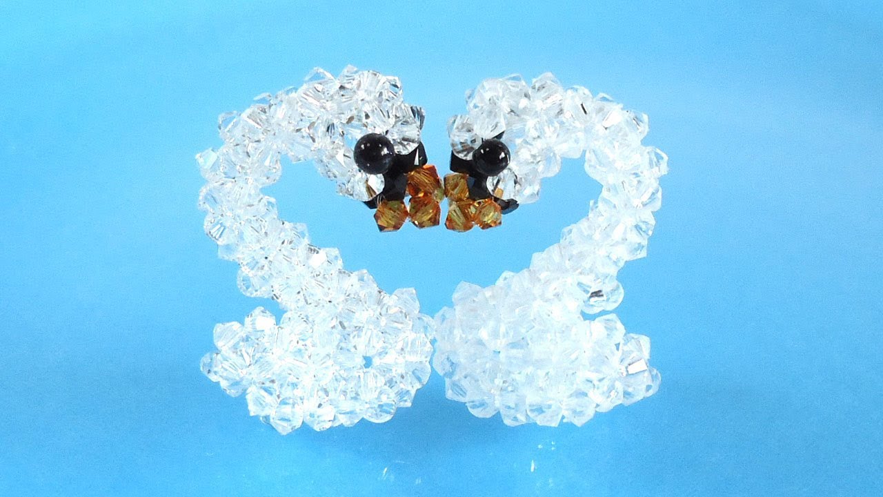 Swan, How to make beaded [WancoBeads r102] - YouTube