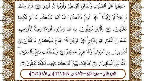 سورة البقرة من الأية 238- 242 بصوت الشيخ على جابر
