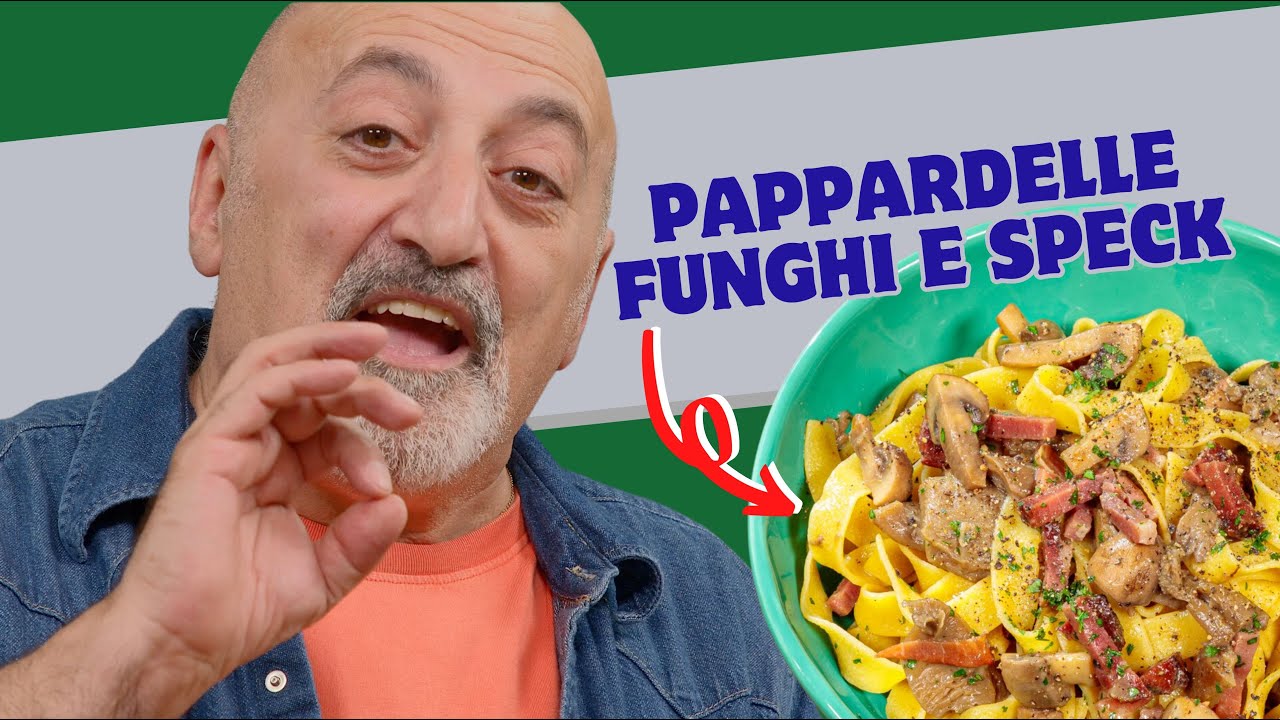 Pappardelle funghi e speck