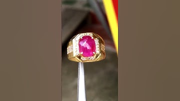 HV2093i-2 | Nhẫn nam vàng 10k đá ruby tự nhiên Lục Yên 5ct - Giá 23 triệu - 0924.526.888