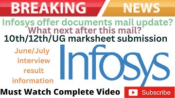 Big update from Infosys Regarding document | New Mail after interview  | Is this Related to Joining?