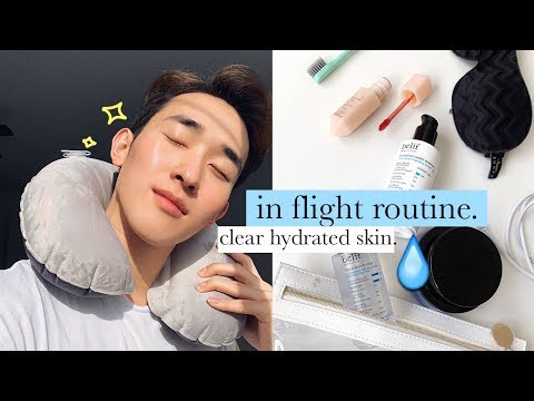 REAL in-flight routine | AIRPLANE skincare + makeup | LOOK FRESH AND HYDRATED