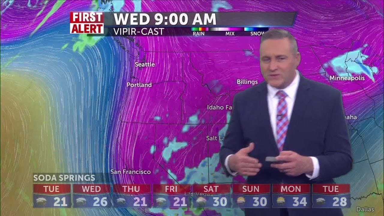 Cold front arrives tonight, with gusty winds and more snow - YouTube