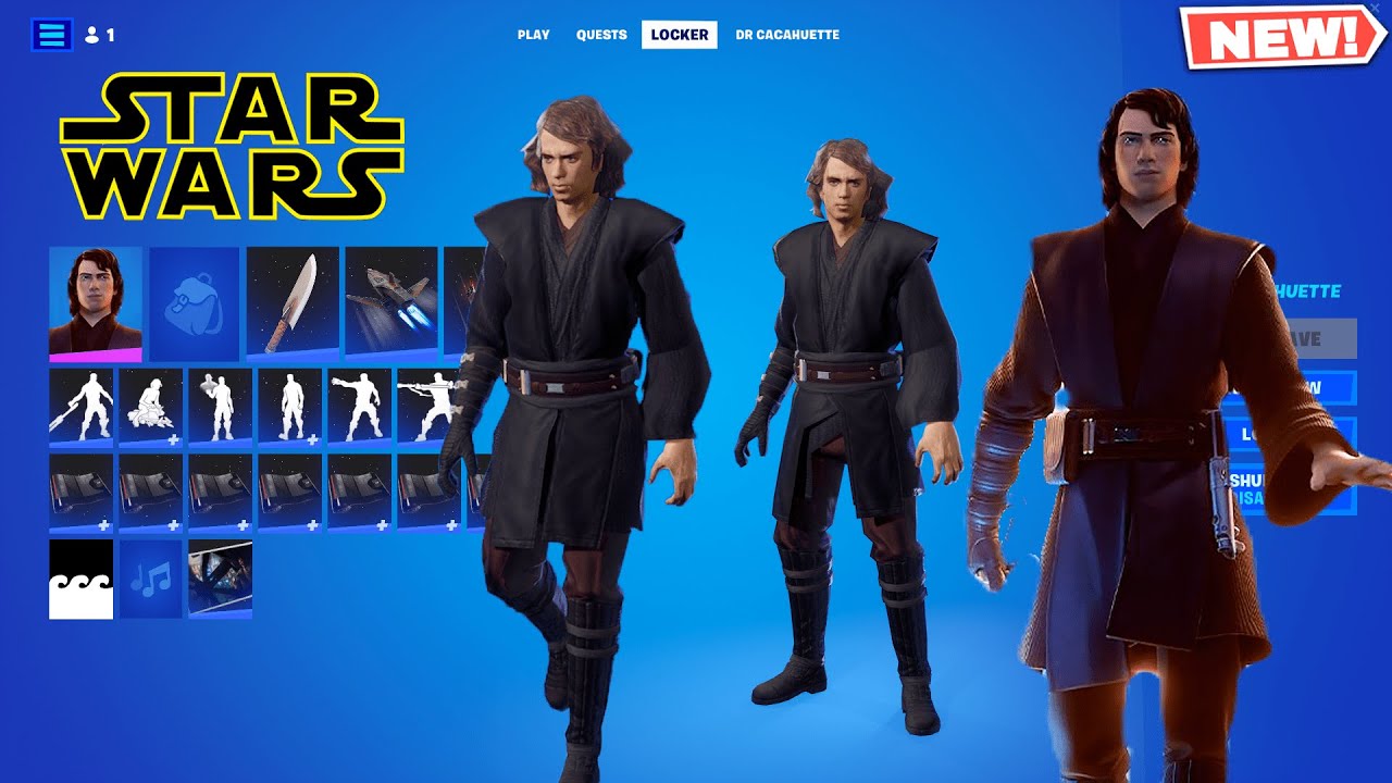 Fortnite NEW Anakin Skywalker Skin Early Look/Showcase! YouTube