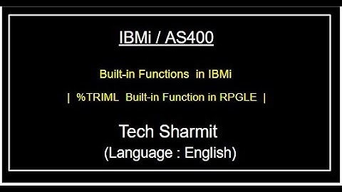 IBMi (AS400) - %Triml Built-in function | built in functions rpgle | as400 for beginners in English