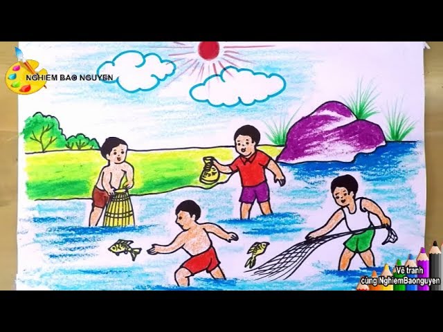 Vẽ Tranh Bắt Cá Trên Đồng - Youtube