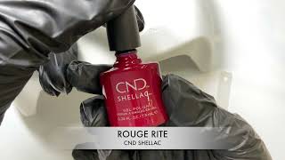 Cnd Premium Israel מריחת לק גל היפואלרגני Cnd Shellac Rouge Rite בצבע בורדו סגלגל אטום