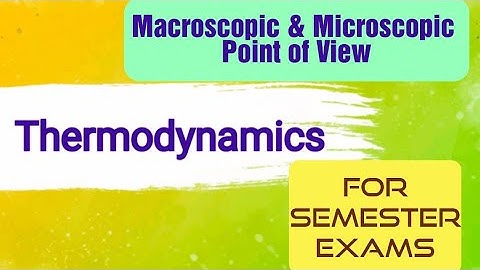 Thermodynamics||Introduction||Macroscopic and Microscopic point of view