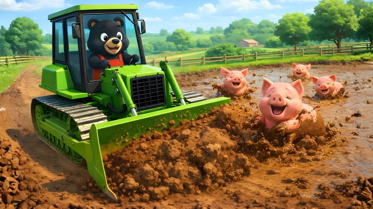 Boonie Bear Uses His Bulldozer to Help Pigs Beat the Heat | LIFE OF BOONIE BEAR