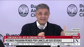 Conferencia Del Jefe De Gobierno Porteño: Vecinos Pagarán Menos Por Cancelar Sus Deudas
