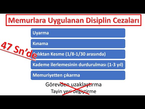 47 Sn'DE MEMURLARA UYGULANAN DİSİPLİN CEZALARI