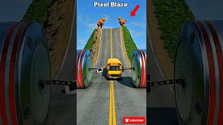 Cars &amp; School Bus vs Chain Hydraulic Crusher - BeamNG.drive