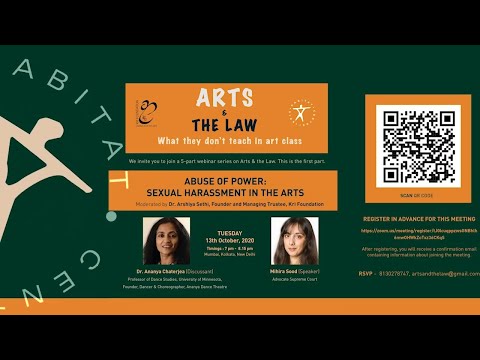 Session 1,  October 13th, 2020 — Abuse of Power - Sexual harassment in the Arts