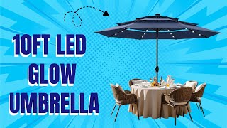 10FT Cantilever Patio Umbrella w/ Base 360 degree Tilt