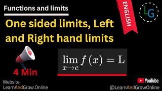 📘 One-Sided Limits | Left and Right-Hand Limits | Class 11 & 12 English | Explained ✏️, (G12,C1,67)