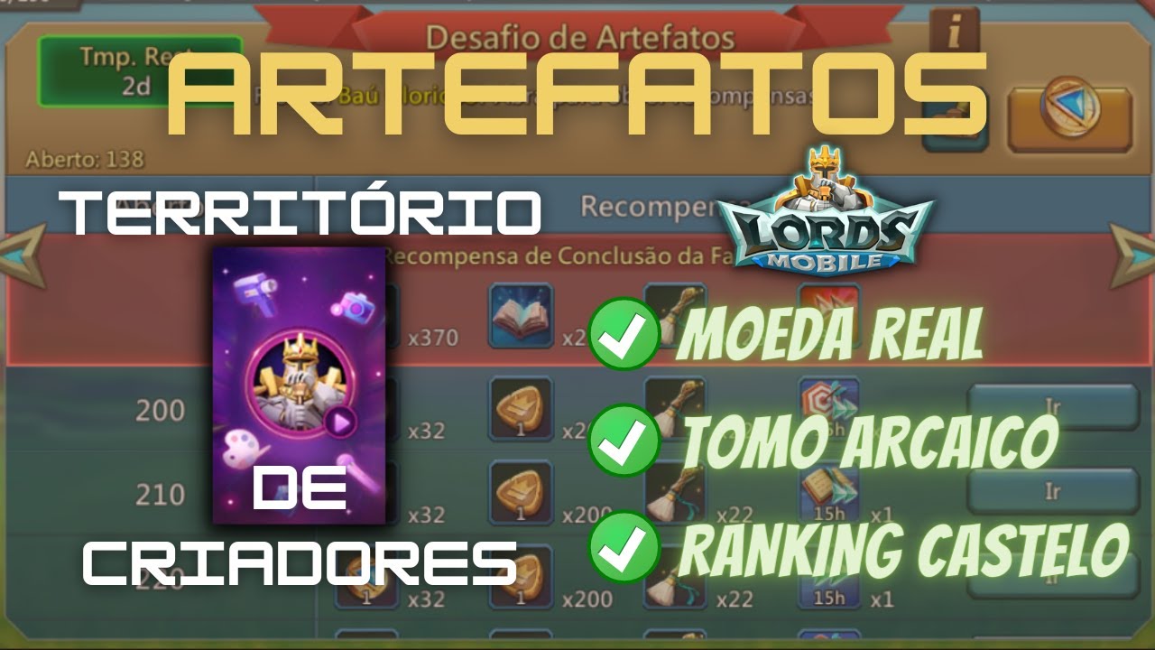 Lords Mobile dicas para jogadores iniciantes, Artefatos Moeda Real