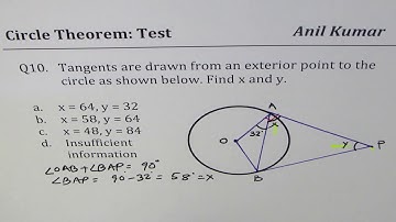 Q10 Circle Theorem Tangent Lines Test GCSE -GCSE-EDEXCEL-SAT