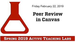 Active Teaching Lab - Peer Review in Canvas - Feb. 22, 2019