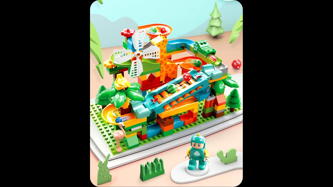 Развивающий конструктор Трек Лабиринт Feelo 1647-1 с ксилофоном Совместим с LEGO Duplo