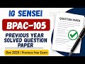 BPAC-105 Solved Question Paper | Dec 2025 | IGNOU Previous Year Question Paper