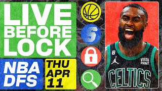 NBA DFS Live Before Lock (Thursday 4\/11\/24) | DraftKings \& FanDuel NBA Lineups